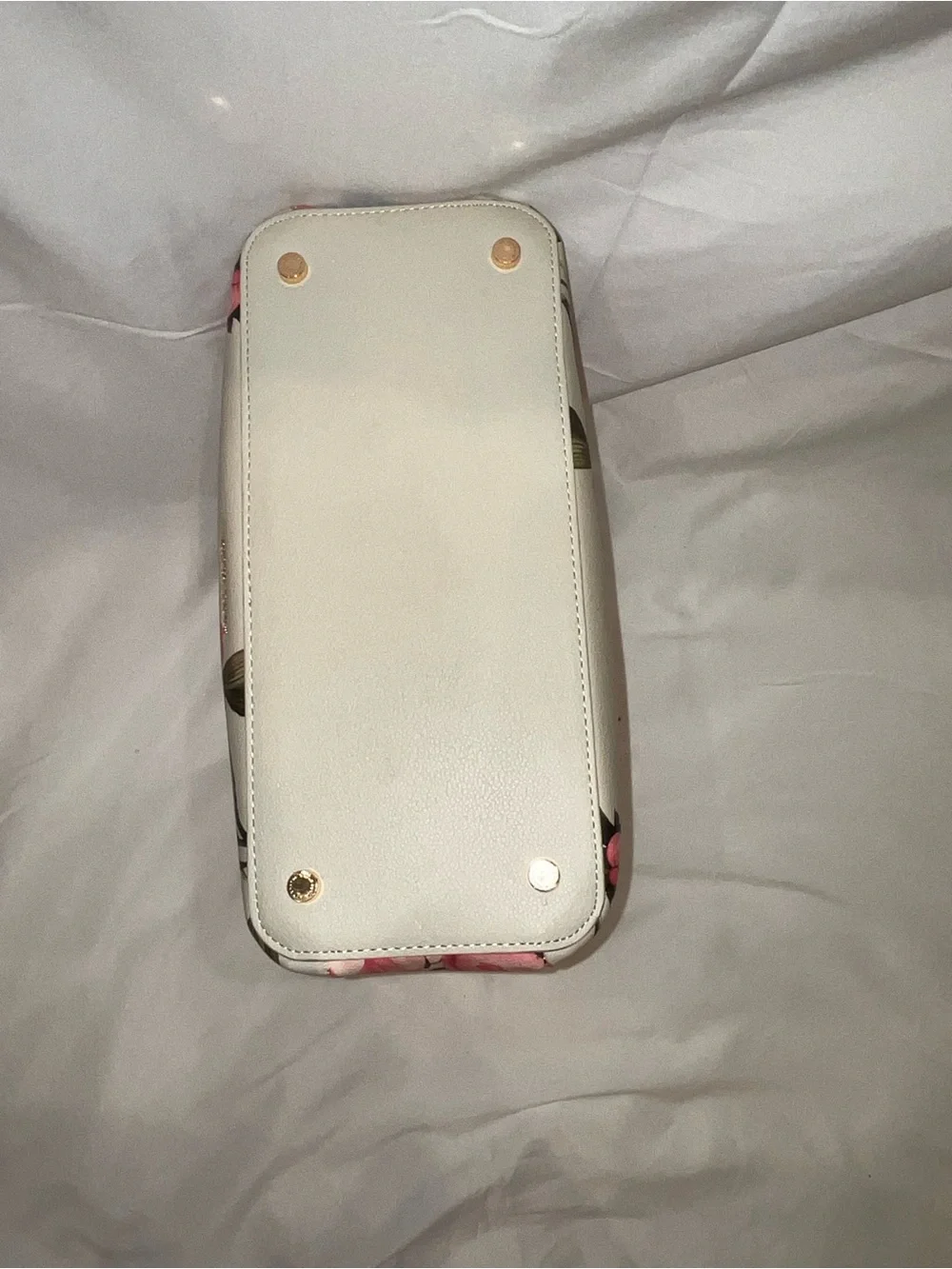 Anne Klein Floral Top-Handle Satchel in Pink and Cream